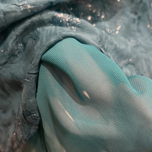 NWT Coldwater Creek textured teal color lined blouse- size Medium. - Picture 6 of 6